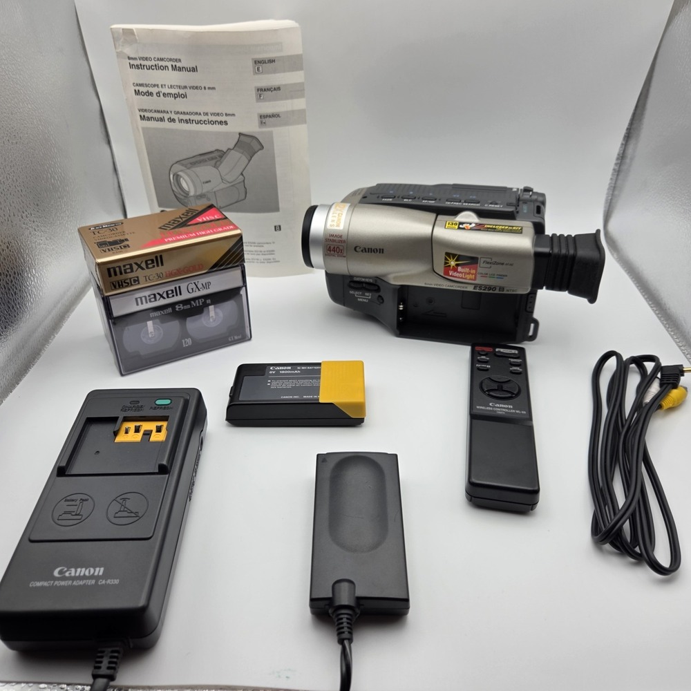 Canon ES290 8mm Video Camcorder Image Stabilizer Zoom & Case Works Great